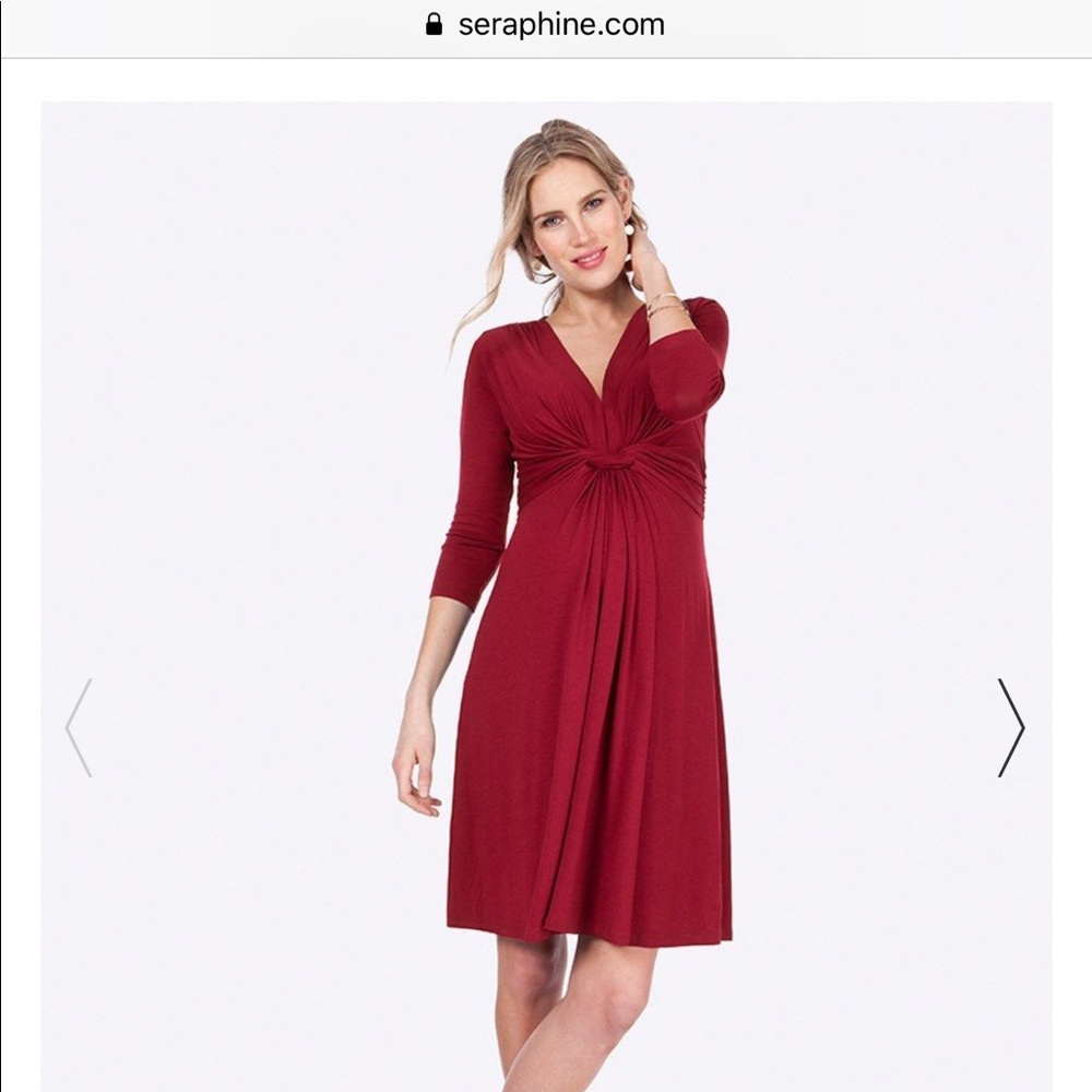 Seraphine red maternity dress